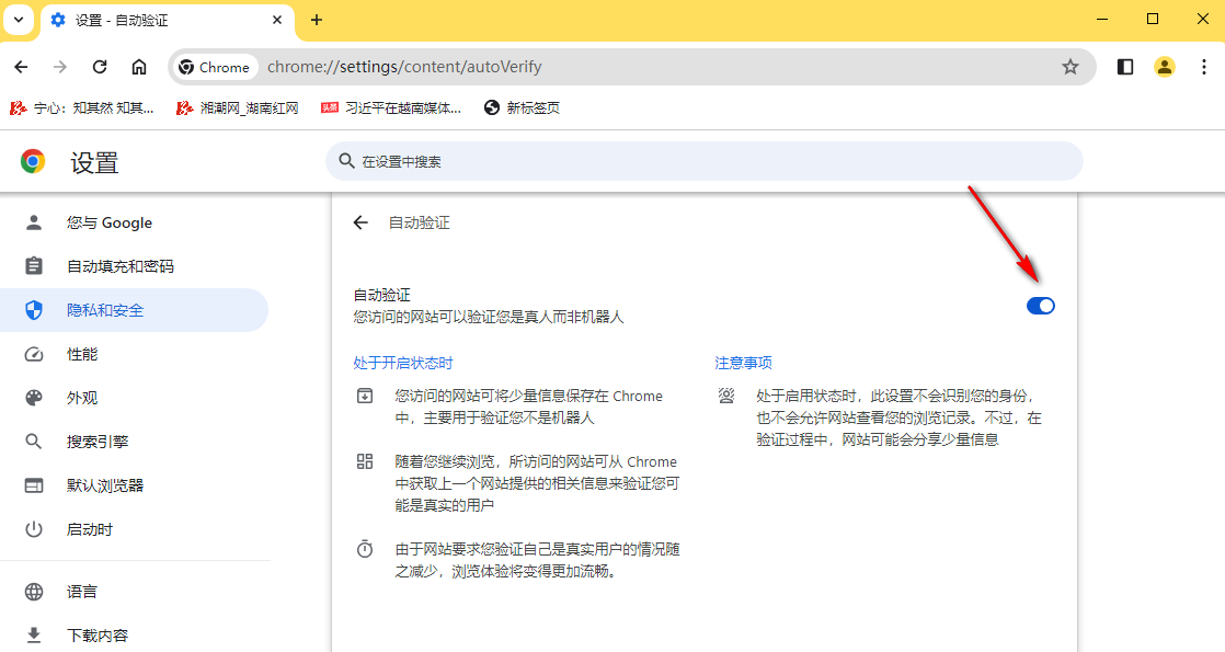 谷歌浏览器自动验证功能在哪设置